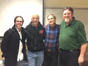 Martin Lee of Project CBD is third to the right; co-collaborator Jerry Whiting of LeBlanc CNE second to the right; and medical cannabis documentarian Michael Scott is fourth to the right. This picture was taken after Martin's guest lecture to Dr. Corva's Cannabis, Law and Social Change class Winter 2016.